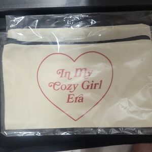 Cream Pouch with Heart Design